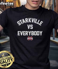 Nice Starkville Vs Everybody Mississippi State Bulldogs football logo t-shirt design featuring team colors and graphics.