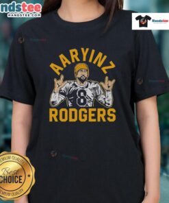 Alt Text: Stylish ladies tee featuring Aaron Rodgers design, perfect for Pittsburgh Steelers fans and football enthusiasts.