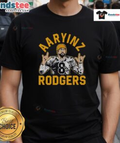 Stylish Aaron Rodgers design T-shirt featuring the Steelers logo, perfect for fans and casual wear.