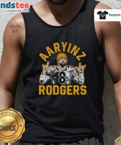 Stylish tank top featuring a design inspired by Aaron Rodgers and the Pittsburgh Steelers, perfect for fans and casual wear.