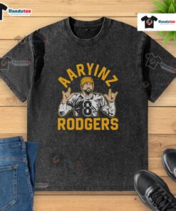 Nice Steelers Aaron Rodgers design style washed t-shirt featuring a vintage look and team colors.
