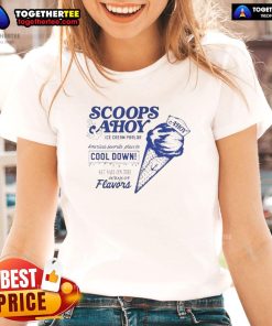 Nice Stranger Things Scoops Ahoy Ice Cream Parlor tee featuring America's favorite ladies in a fun, retro design.