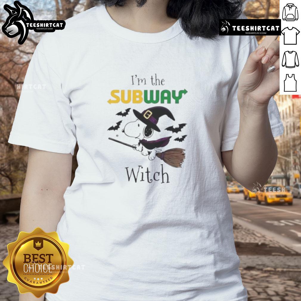 Nice Subway X Snoopy I'M The Witch Halloween Ladies Tee Nice Subway X Snoopy I'm the Witch Halloween ladies tee featuring a fun witch graphic for festive style.