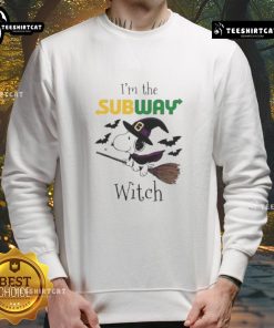 Nice Subway X Snoopy I'm The Witch Halloween Sweatshirt featuring fun graphic design for festive fall fashion.
