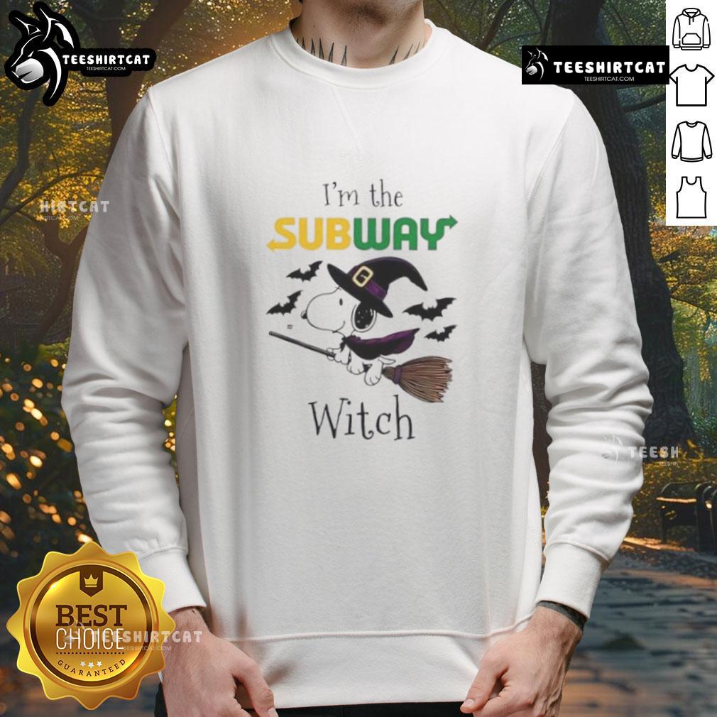 Nice Subway X Snoopy I'M The Witch Halloween Sweatshirt Nice Subway X Snoopy I'm The Witch Halloween Sweatshirt featuring fun graphic design for festive fall fashion.