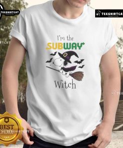 Alt Text: Nice Subway X Snoopy I'm The Witch Halloween T-Shirt featuring a playful witch design perfect for Halloween festivities.