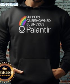 Cozy hoodie featuring 'Nice Support Queer-Owned Businesses' slogan, promoting LGBTQ+ entrepreneurship and inclusivity.