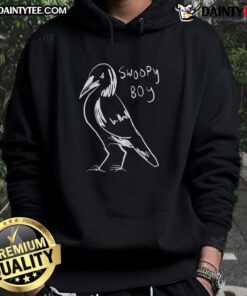 Alt Text: Cute boy wearing a Nice Swoopy Boy Bird Hoodie, featuring a colorful bird design, perfect for stylish kids' fashion.