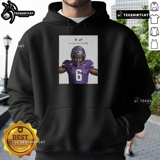 Tarleton State Football hoodie with 'We Always Knew You'd Fly' design, perfect for fans and game day apparel.