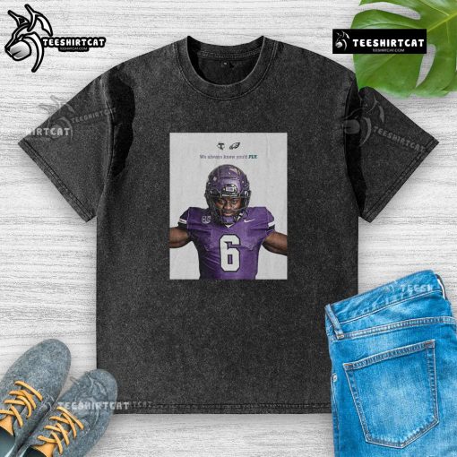 Nice Tarleton State Football 'We Always Knew You'd Fly' washed t-shirt showcasing team spirit and comfort.