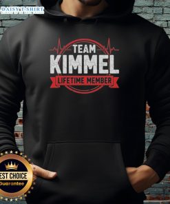 Nice Team Kimmel Lifetime Member Hoodie in navy blue, featuring a bold logo and comfortable design for loyal fans.