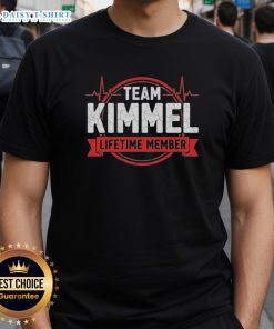 Nice Team Kimmel Lifetime Member T-Shirt featuring bold lettering and vibrant colors, perfect for fans and supporters.