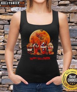Stylish Nice Tennessee Titans Halloween coffee tank top featuring team colors and festive design for fans.