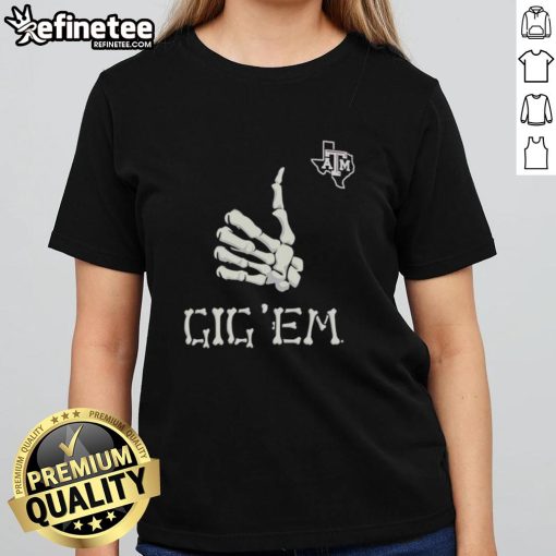 Texas A&M Aggies Glow Halloween tee featuring a stylish ebony hand design, perfect for fans celebrating Gig 'Em spirit.