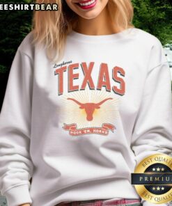 Cozy Nice Texas Longhorns Prime Play sweatshirt featuring the iconic Longhorns logo in vibrant colors.