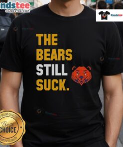 Alt Text: Nice The Bears Still Suck Green Bay Packers T-Shirt featuring bold graphics in team colors for passionate fans.