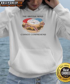 Alt Text: Cozy hoodie featuring a unique Donut Burger design, perfect for fans of quirky British apparel.