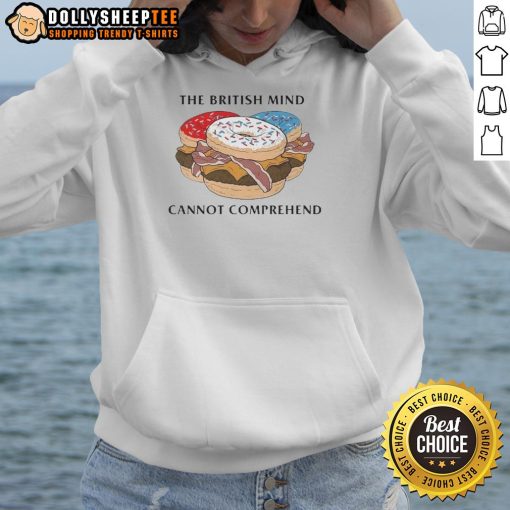 Alt Text: Cozy hoodie featuring a unique Donut Burger design, perfect for fans of quirky British apparel.
