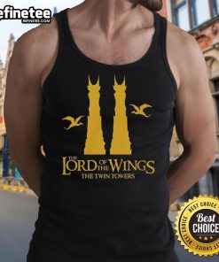 Nice The Lord Of The Wings The Twin Towers tank top featuring iconic artwork from the fantasy film series.