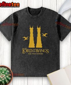 Alt Text: Nice The Lord of the Wings The Twin Towers washed t-shirt featuring a vintage design and soft fabric.