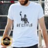 Nice The Mandalorian and Grogu science fiction movie breathe T-shirt featuring iconic characters in vibrant design.