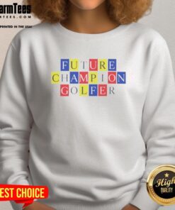 Nice The Open Future Champion Golfer Sweatshirt in navy blue, featuring a stylish logo and comfortable fit for golf enthusiasts.