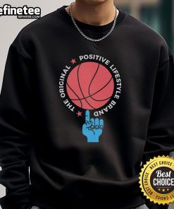 Alt Text: Stylish Nice The Original Positive Lifestyle Brand basketball sweatshirt in vibrant colors, perfect for casual wear.