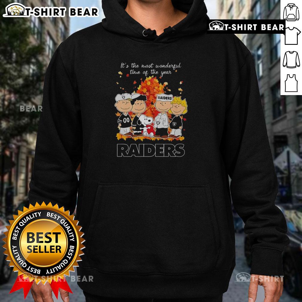 Nice The Peanuts Character Las Vegas Raiders It's The Most Wonderful Time Of The Year Hoodie