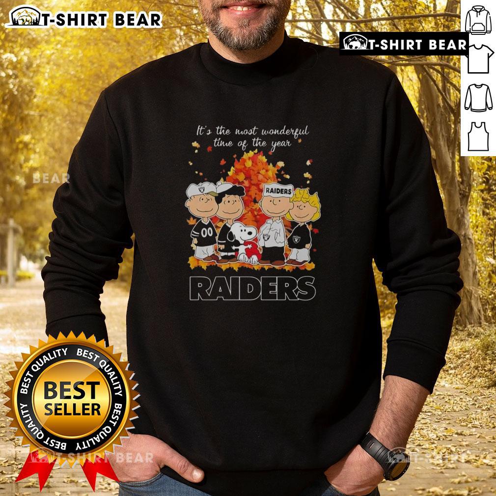 Nice The Peanuts Character Las Vegas Raiders It's The Most Wonderful Time Of The Year Sweatshirt