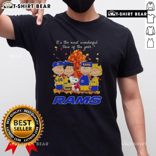 Nice The Peanuts Character Los Angeles Rams It'S The Most Wonderful Time Of The Year T-Shirt