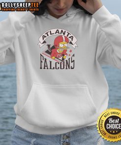 Alt Text: Bart Simpson wearing a Nice The Simpsons Bart X Atlanta Falcons Hoodie, showcasing vibrant colors and team spirit.