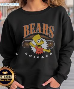 Alt Text: Bart Simpson wearing a Chicago Bears sweatshirt, showcasing a fun crossover of The Simpsons and NFL fashion.