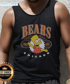 Alt Text: Bart Simpson wearing a Chicago Bears tank top, showcasing a fun and sporty design from The Simpsons collection.