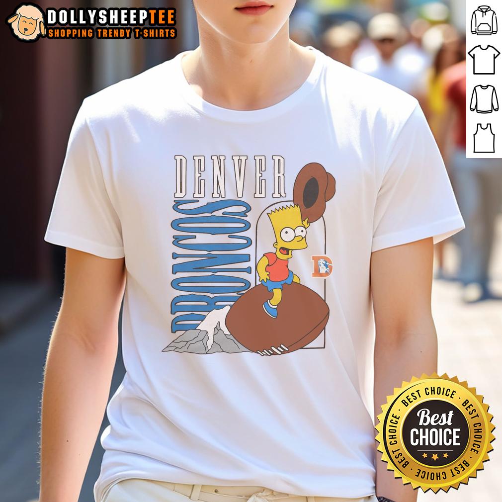 Nice The Simpsons Bart X Denver Broncos T Shirt Nice The Simpsons Bart X Denver Broncos T-Shirt featuring Bart Simpson in Broncos gear, perfect for fans and collectors.