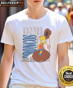 Nice The Simpsons Bart X Denver Broncos T-Shirt featuring Bart Simpson in Broncos gear, perfect for fans and collectors.