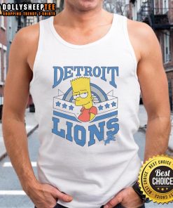 Alt Text: Bart Simpson wearing a Detroit Lions tank top in a vibrant design, showcasing the Nice The Simpsons collection.
