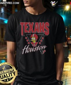Nice The Simpsons Bart X Houston Texans T-Shirt featuring Bart Simpson in Texans gear, perfect for fans and collectors.