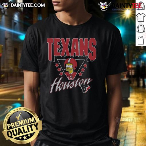 Nice The Simpsons Bart X Houston Texans T-Shirt featuring Bart Simpson in Texans gear, perfect for fans and collectors.