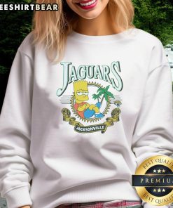 Nice The Simpsons Bart X Jacksonville Jaguars sweatshirt featuring Bart Simpson in team colors and logo design.