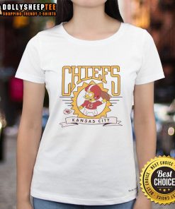 Nice The Simpsons Bart x Kansas City Chiefs ladies tee featuring a vibrant design celebrating football and pop culture.