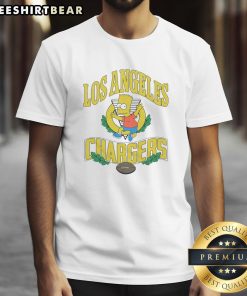 Nice The Simpsons Bart X Los Angeles Chargers T-Shirt featuring Bart Simpson in Chargers gear, perfect for fans.