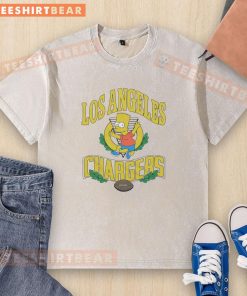 Alt Text: Bart Simpson in a Los Angeles Chargers washed t-shirt, showcasing a unique blend of pop culture and sports fashion.