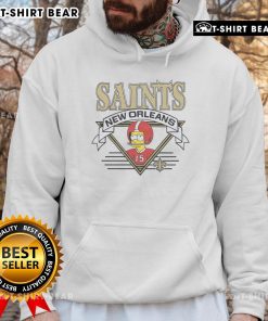 Alt Text: Bart Simpson wearing a New Orleans Saints hoodie in a vibrant design, perfect for fans of The Simpsons and NFL.