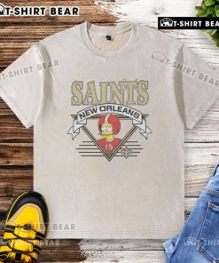 Nice The Simpsons Bart X New Orleans Saints washed t-shirt featuring Bart Simpson in Saints colors and logo.