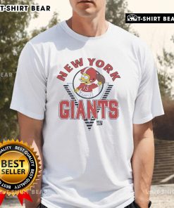 Alt Text: Bart Simpson wearing a New York Giants T-shirt, showcasing a fun mashup of pop culture and sports fashion.