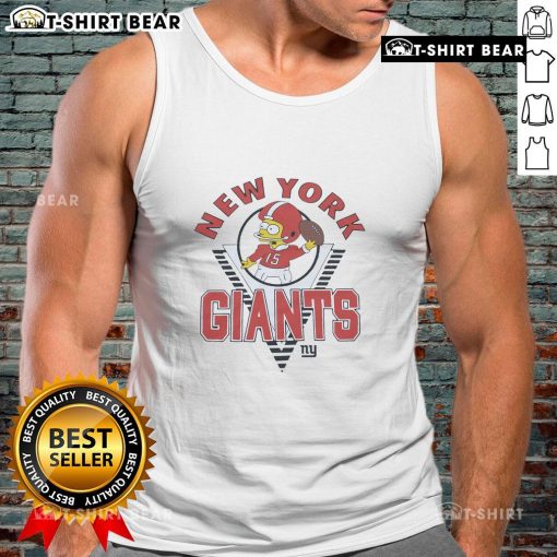 Bart Simpson wearing a New York Giants tank top in a vibrant design, showcasing a unique Nice The Simpsons style.