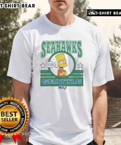 Nice The Simpsons Bart X Seattle Seahawks T-Shirt featuring Bart Simpson in Seahawks gear, perfect for fans and collectors.