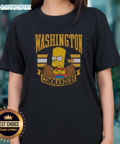 Stylish Nice The Simpsons Bart X Washington Commanders ladies tee featuring vibrant graphics and comfortable fit.