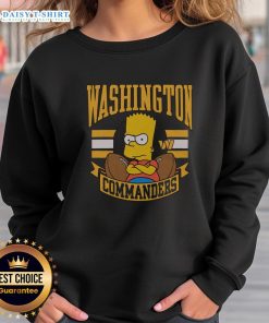Nice The Simpsons Bart X Washington Commanders sweatshirt featuring Bart Simpson in team colors and logo design.