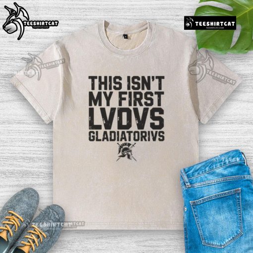 Nice t-shirt featuring 'This Isn't My First Ludus Gladiatorius' design, perfect for fans of ancient Roman gladiator schools.